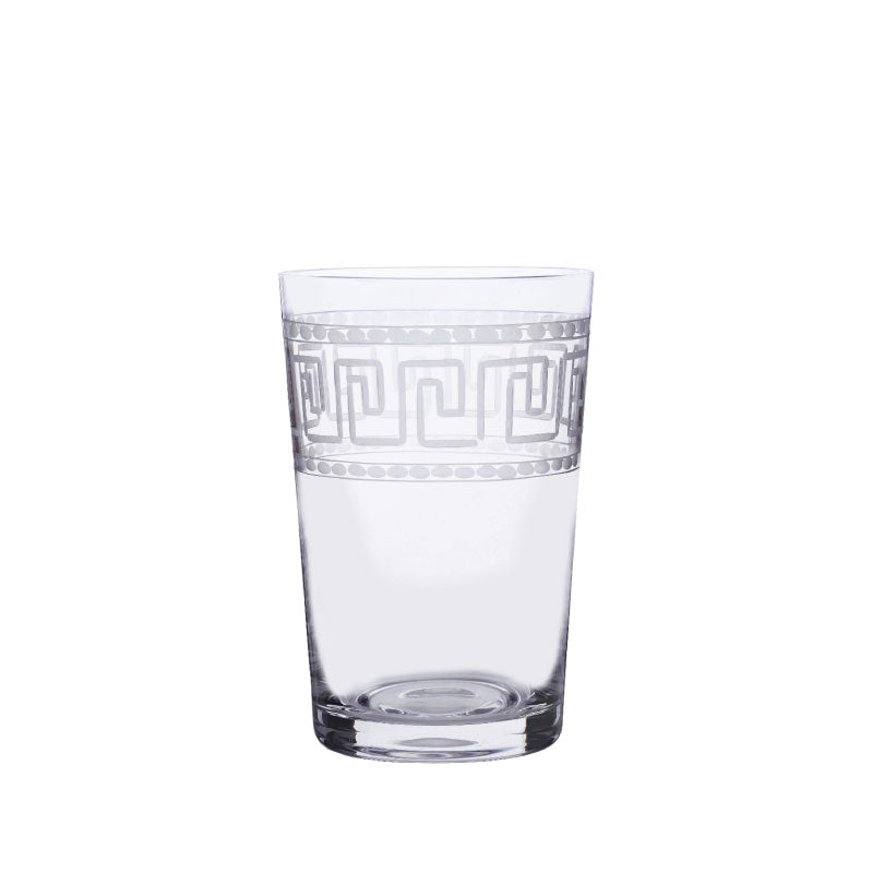 Crystal Tumblers with Greek Key Design, Set of Six