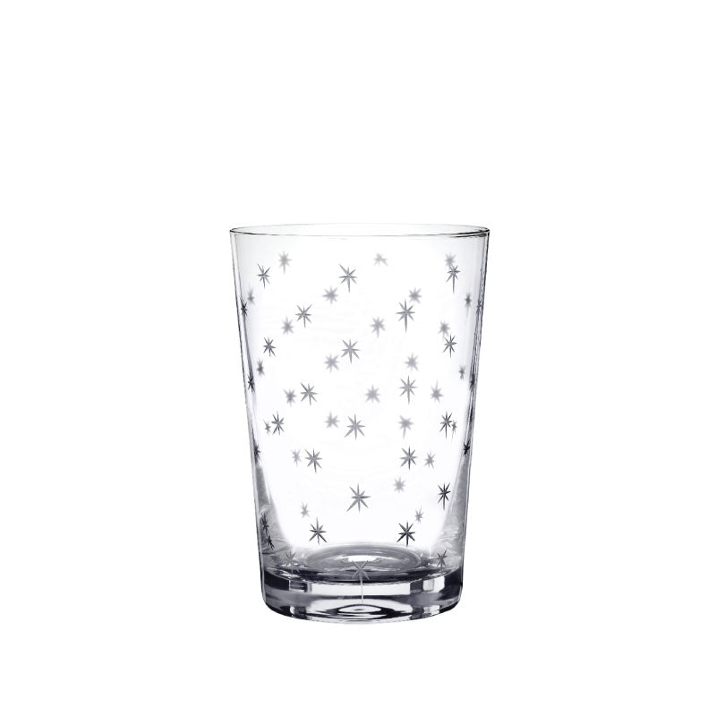 Crystal Tumblers with Stars Design, Set of Six