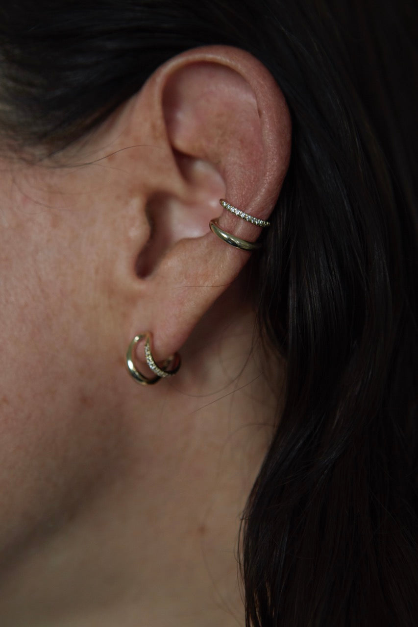 Twin Tusk Ear Cuff with White Pavé Diamonds