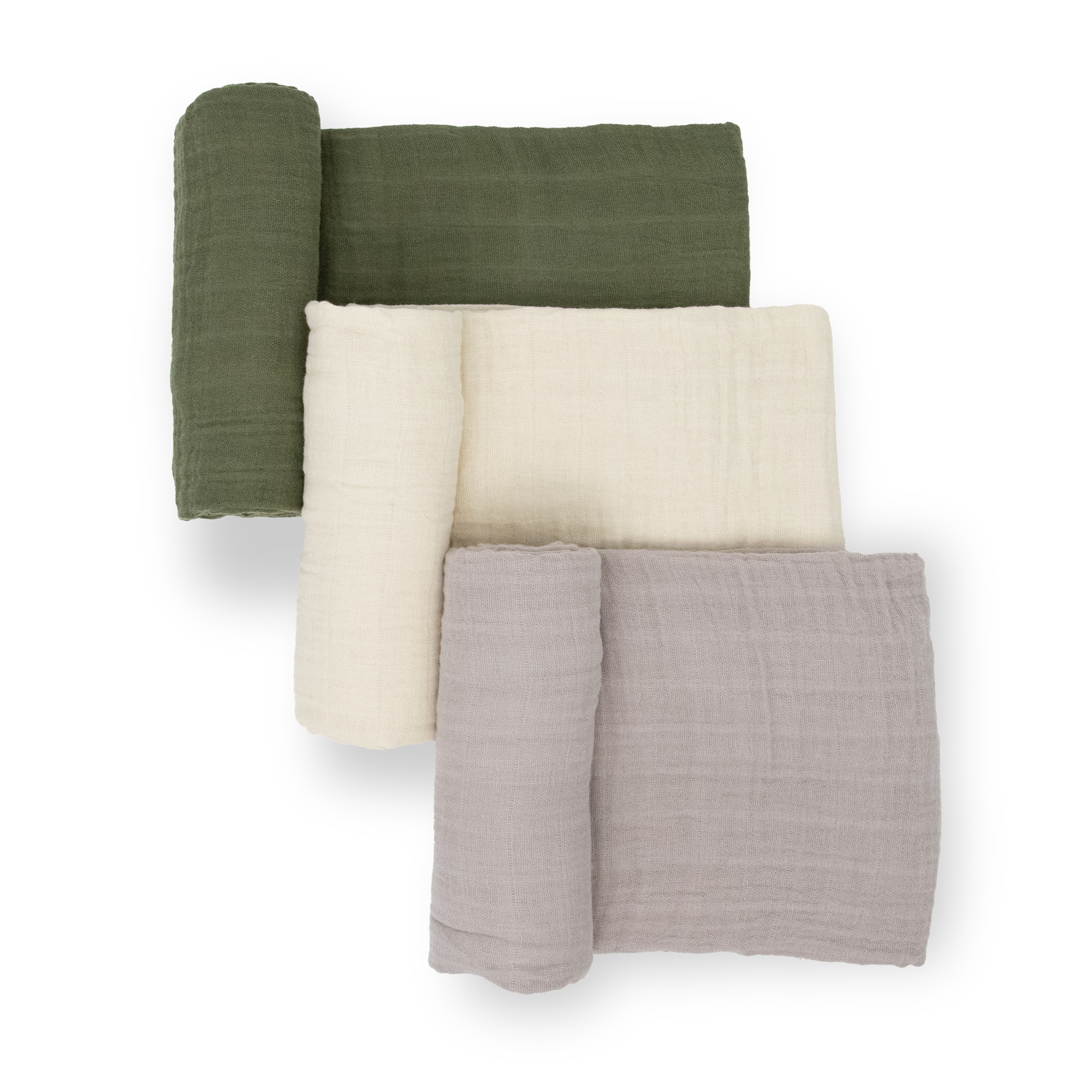 Cotton Muslin Swaddle Blanket 3 Pack - Fern 2