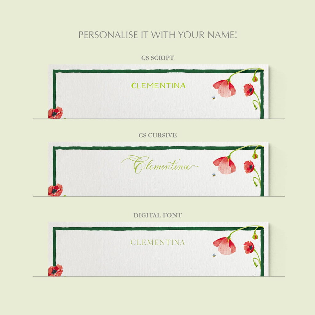 Enchanted Garden Stationery Cards, Personalized Set of 50