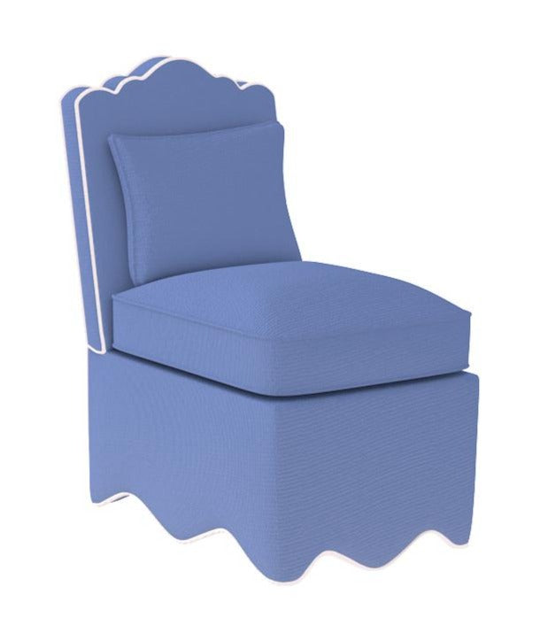 Upholstered Scalloped Slipper Chair