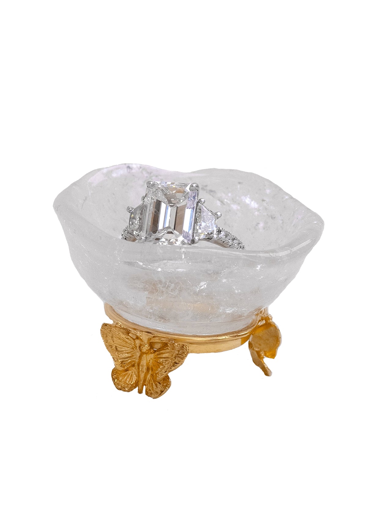 Clear Rock Crystal Quartz Ring Dish