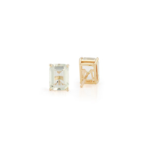 14K Green Amethyst Studs