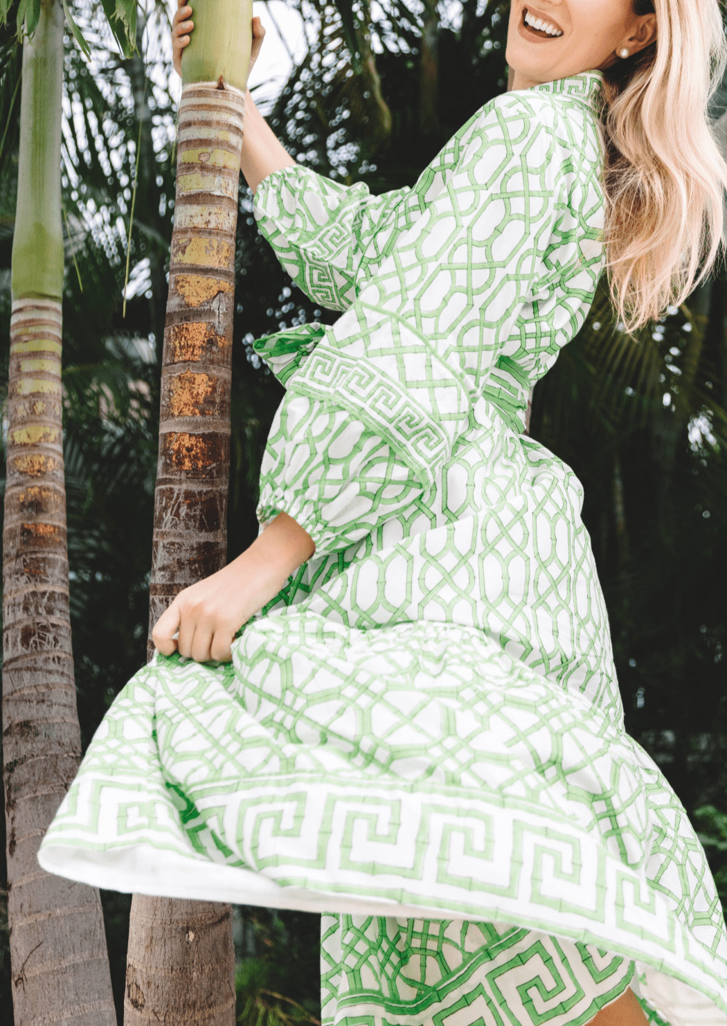 Flounce Dress in Key Lime Bamboo
