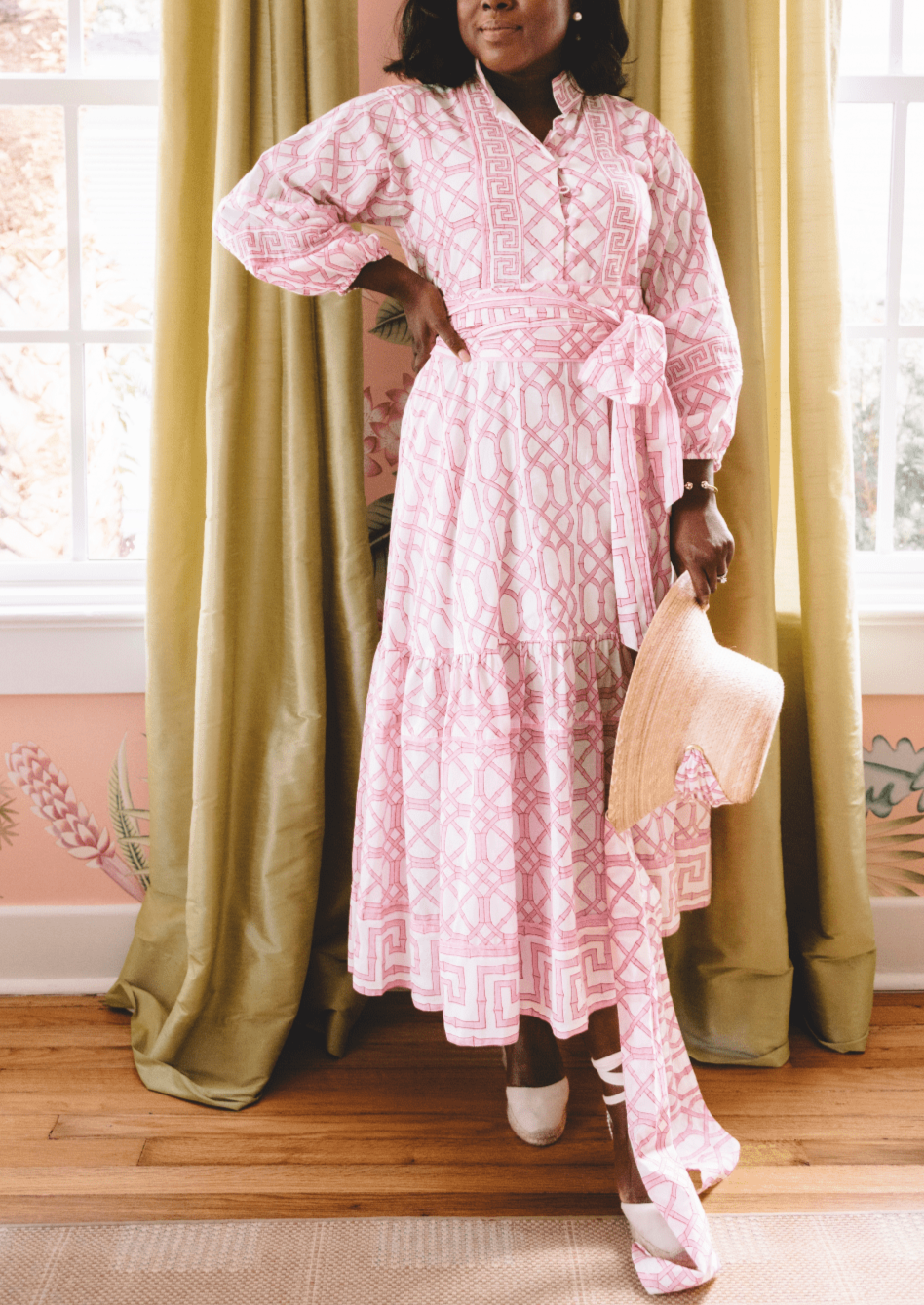 Flounce Dress in Hibiscus Bamboo XL
