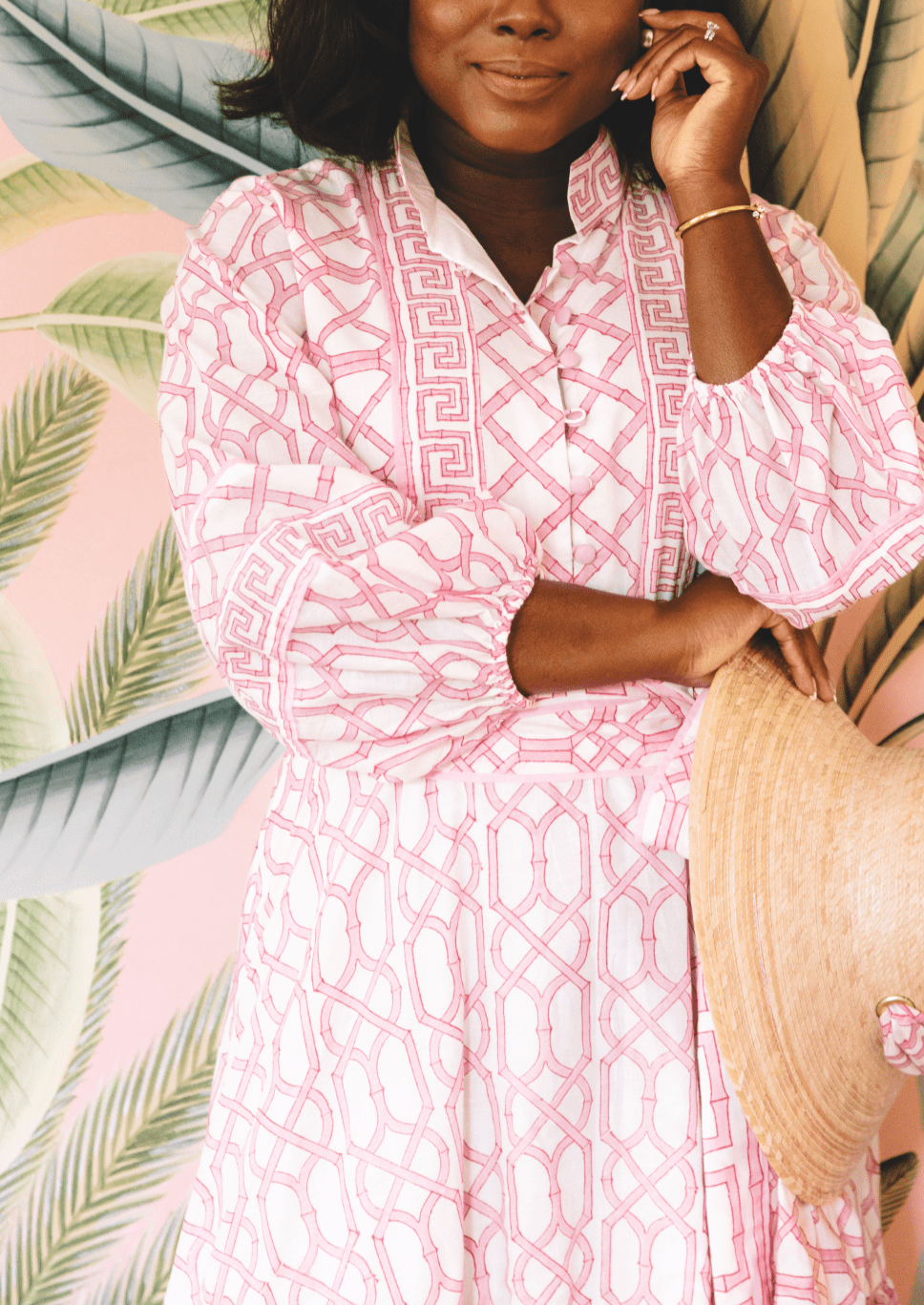 Flounce Dress in Hibiscus Bamboo