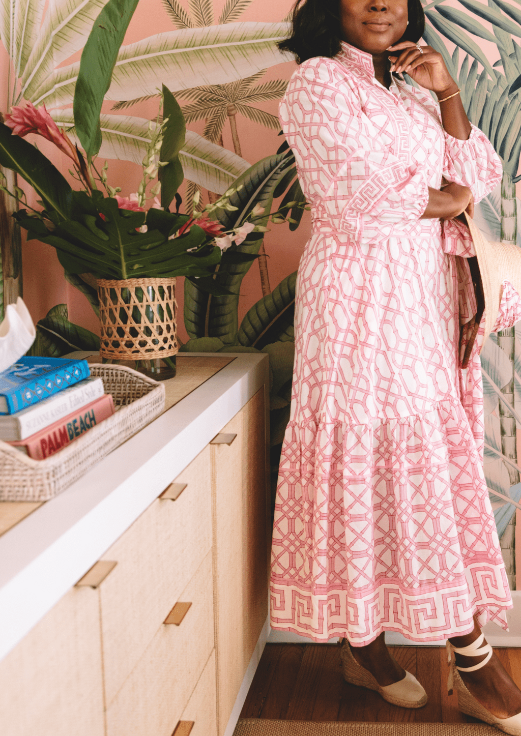 Flounce Dress in Hibiscus Bamboo XL