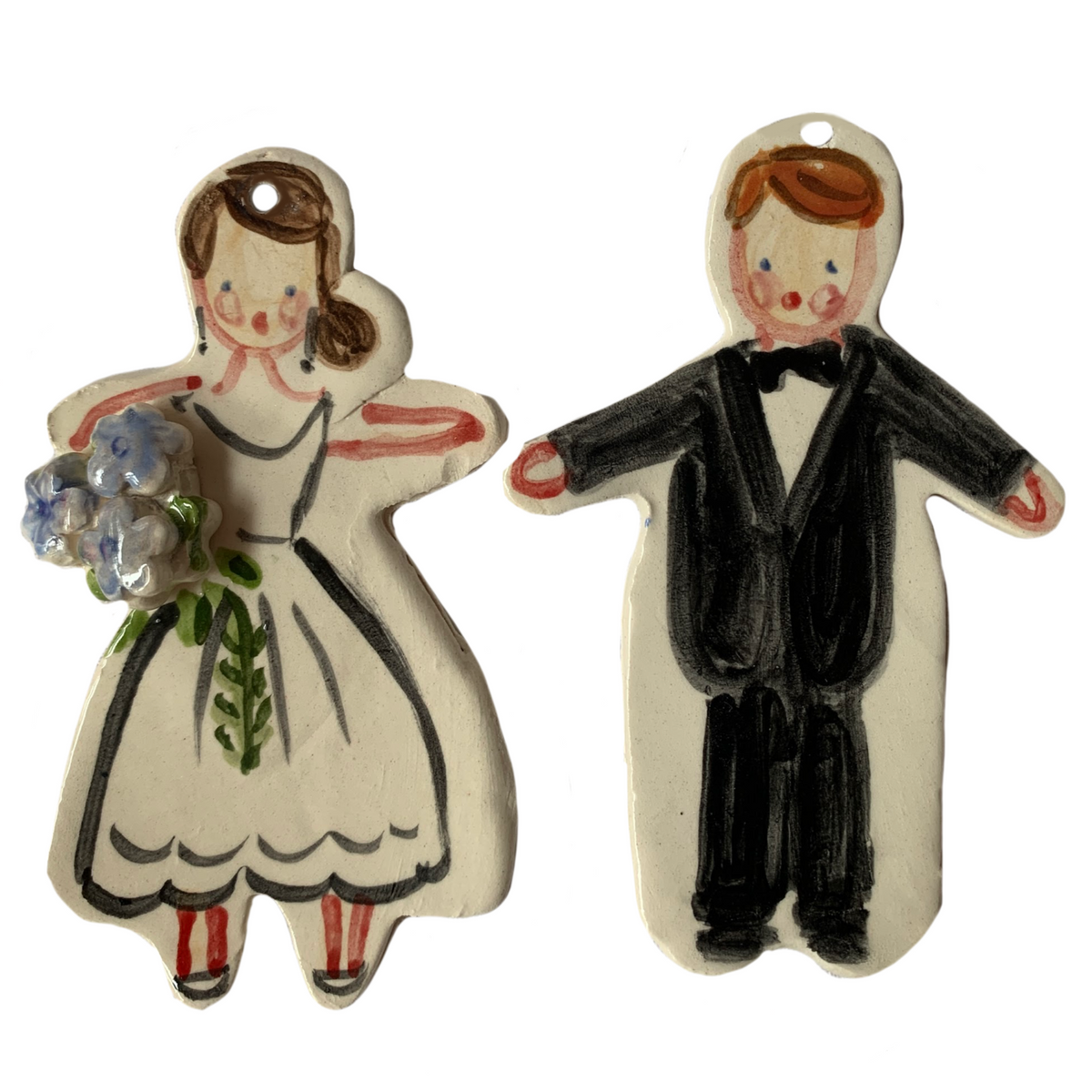 Bride and Groom ornament set