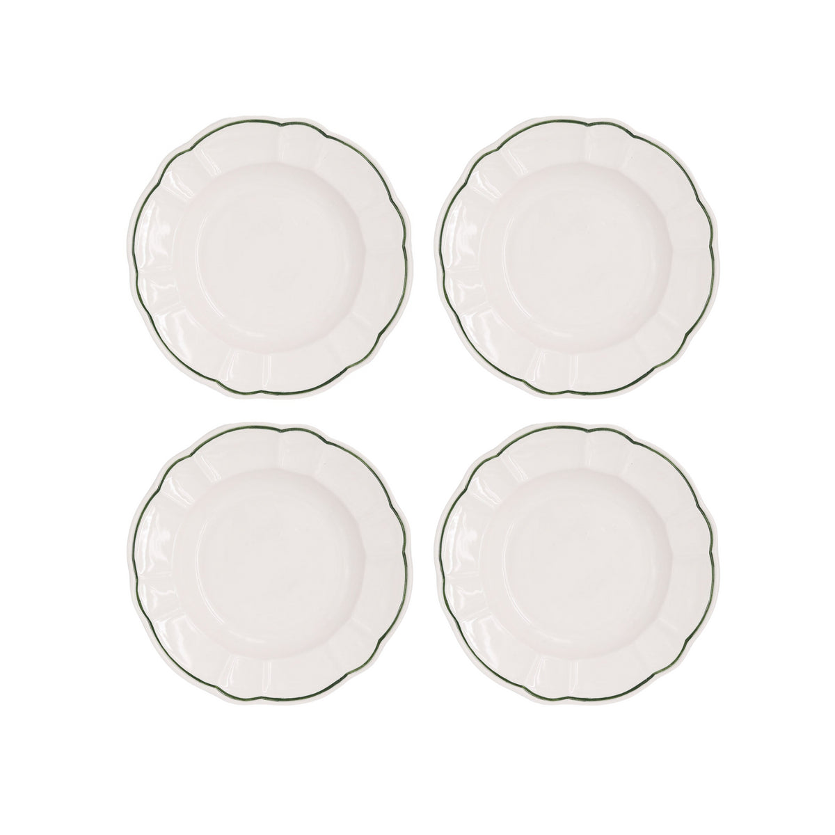 Romilly Pasta Dish, Green, Set of 4 - Skye McAlpine Tavola