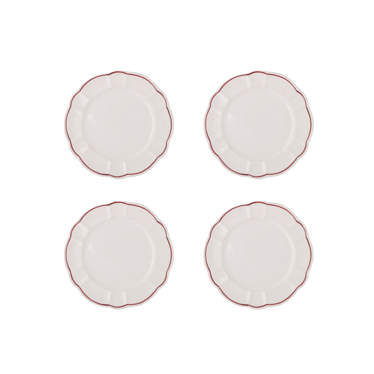 Romilly Side Plate, Red, Set of 4 - Skye McAlpine Tavola