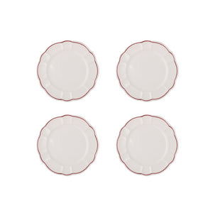 Romilly Side Plate, Red, Set of 4 - Skye McAlpine Tavola