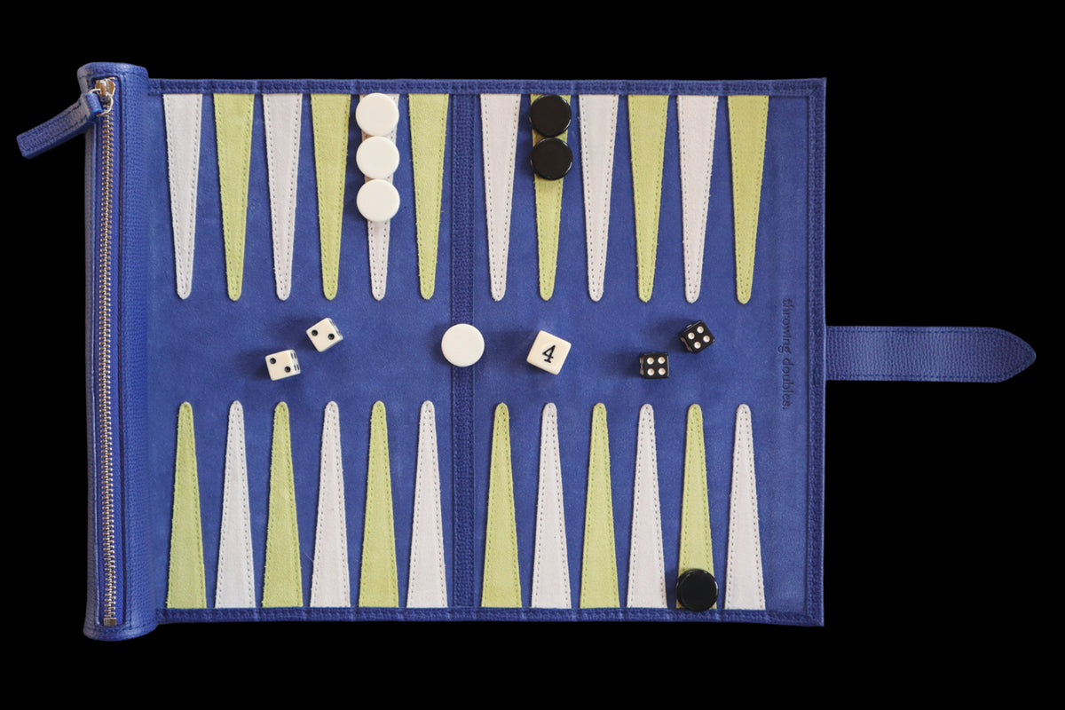 Travel Backgammon Board Blue