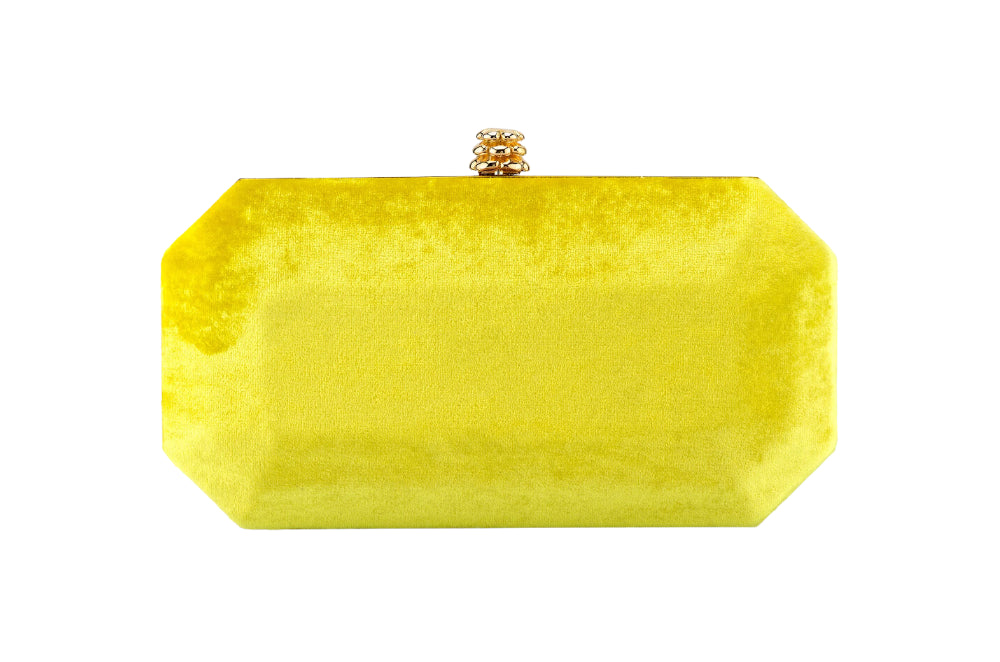 Perry Clutch in Limoncello Crushed Velvet