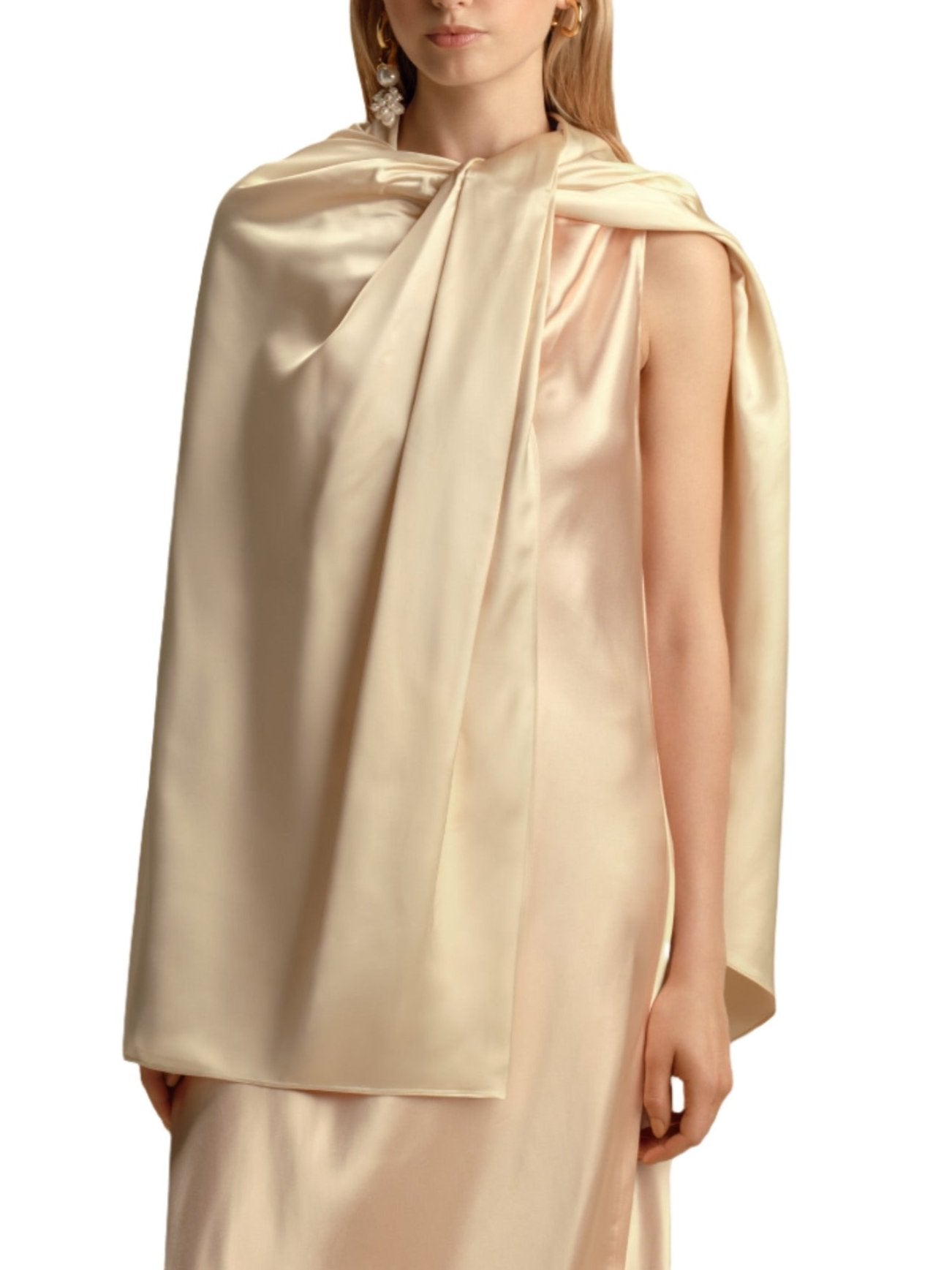 Twist Capelet in Champagne