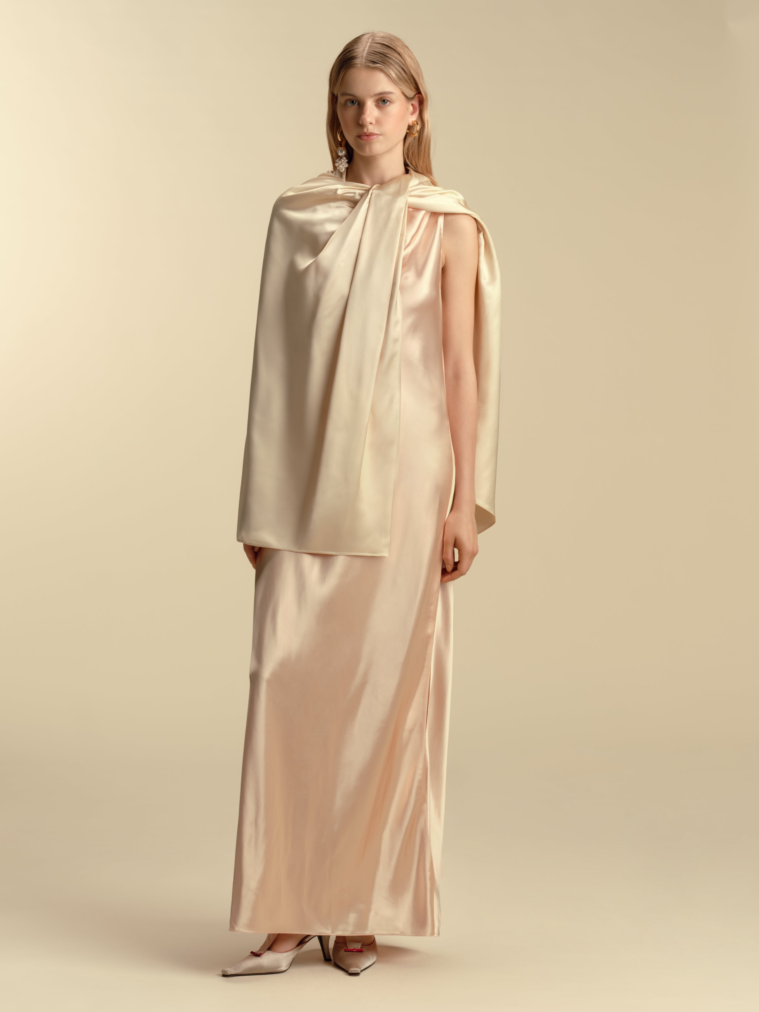 Twist Capelet in Champagne