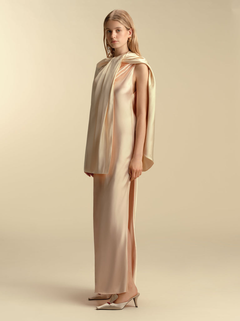 Twist Capelet in Champagne