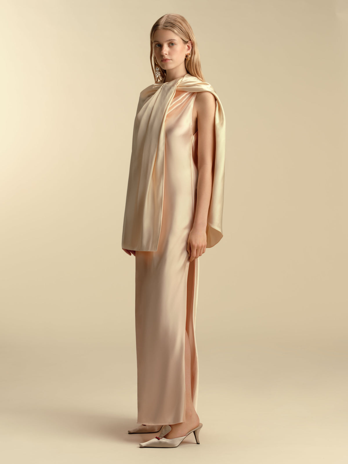 Twist Capelet in Champagne
