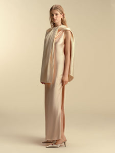 Twist Capelet in Champagne