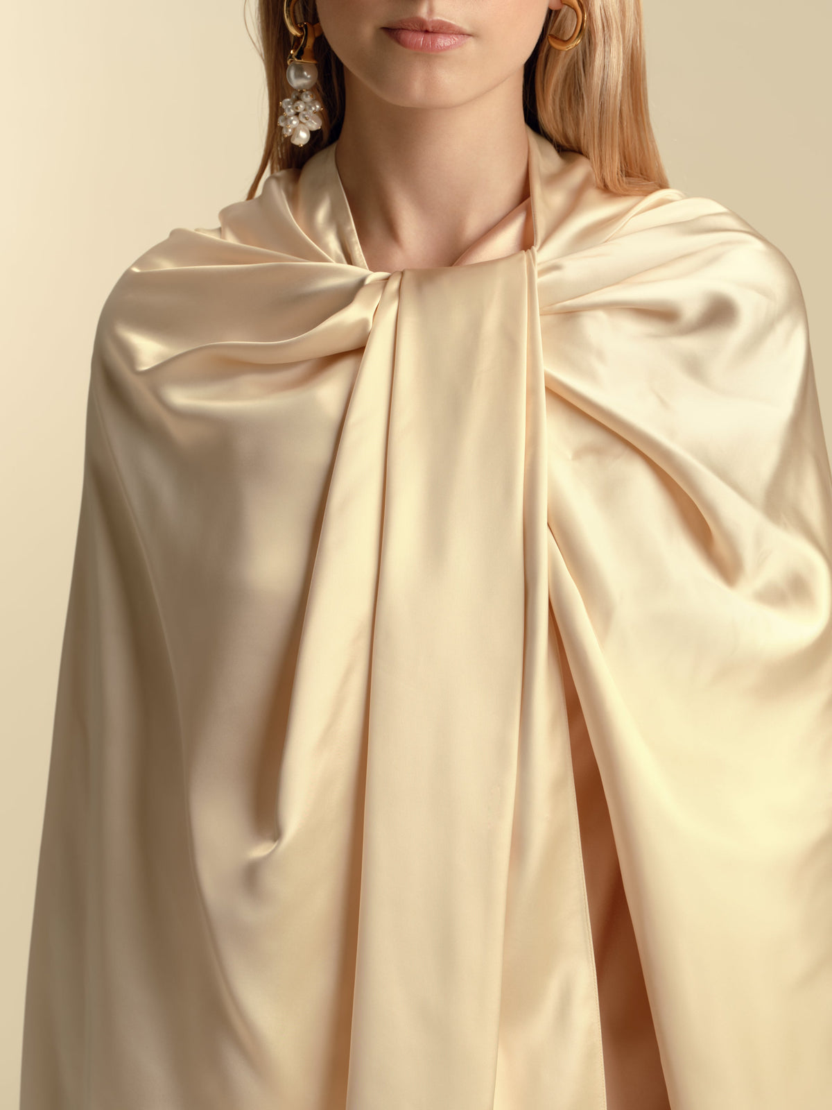 Twist Capelet in Champagne