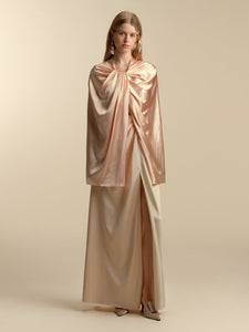 Twist Capelet in Pale Peach