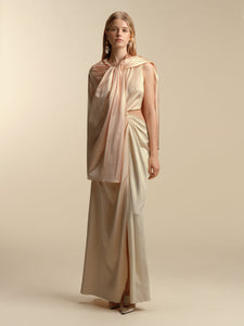 Twist Capelet in Pale Peach