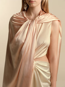 Twist Capelet in Pale Peach