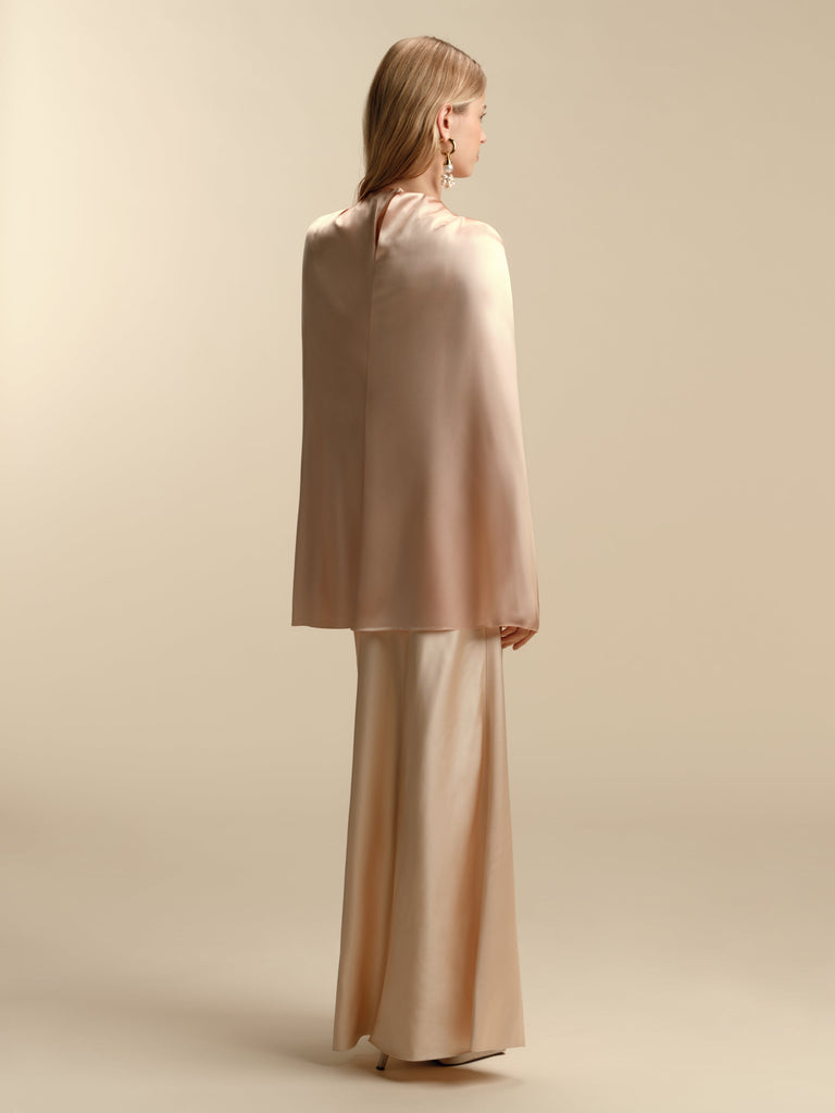Twist Capelet in Pale Peach