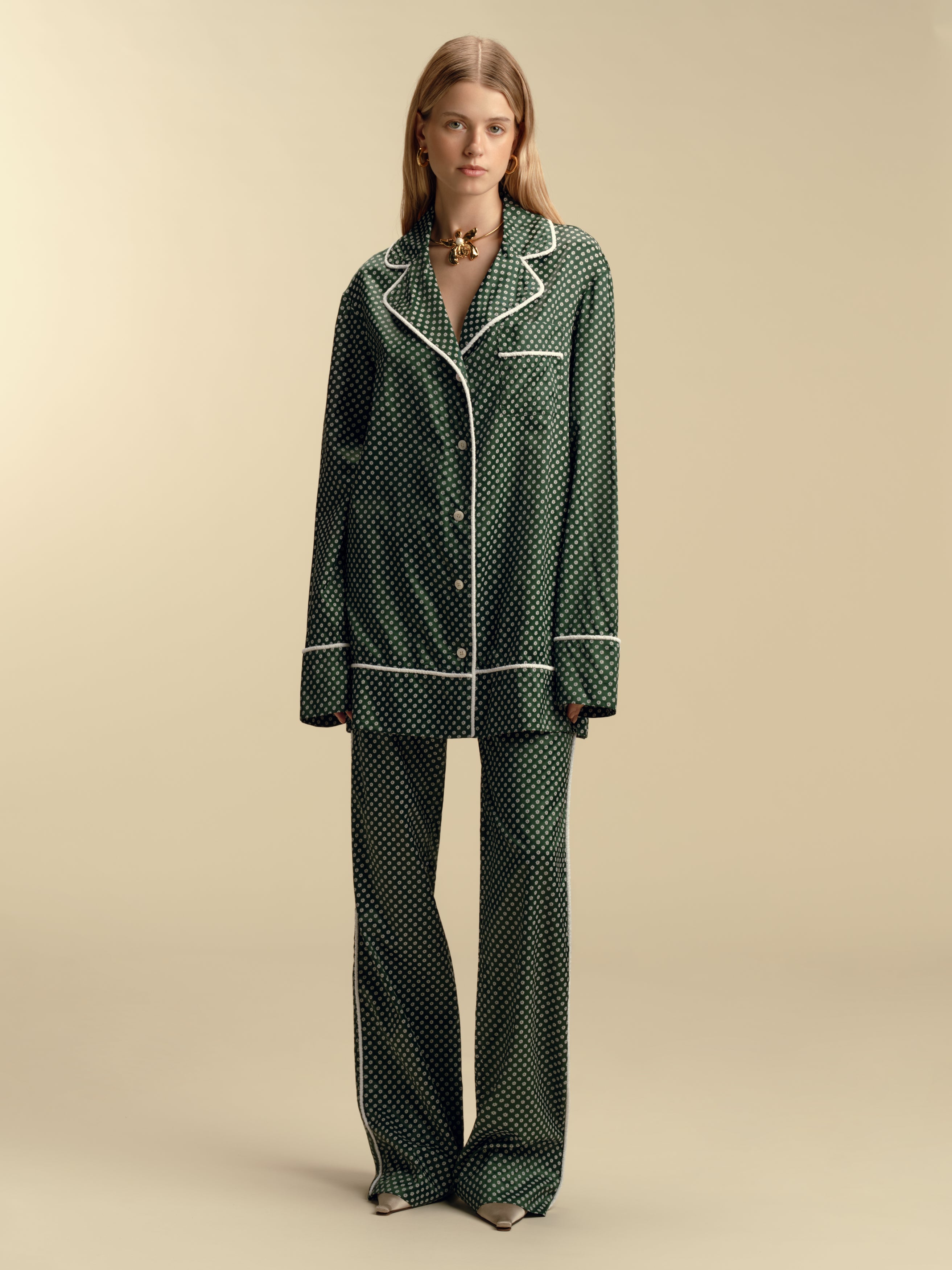 Drawstring Pajama Pant in Micro Floral Print