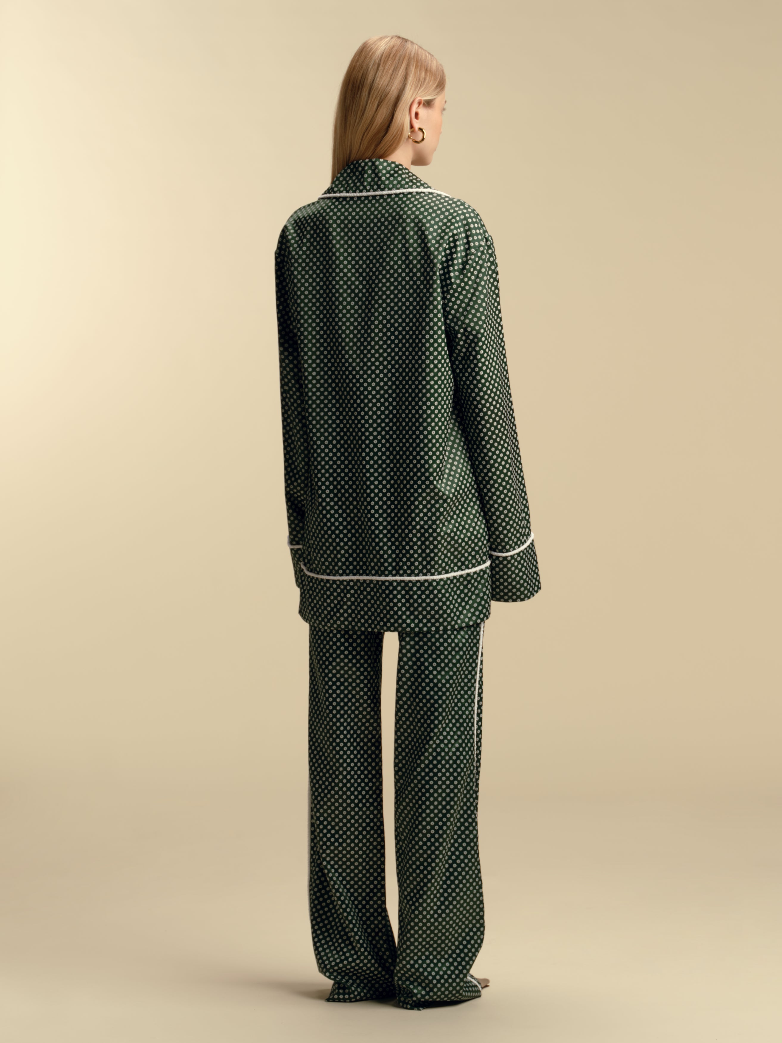 Longsleeve Pajama Top in Micro Floral Print