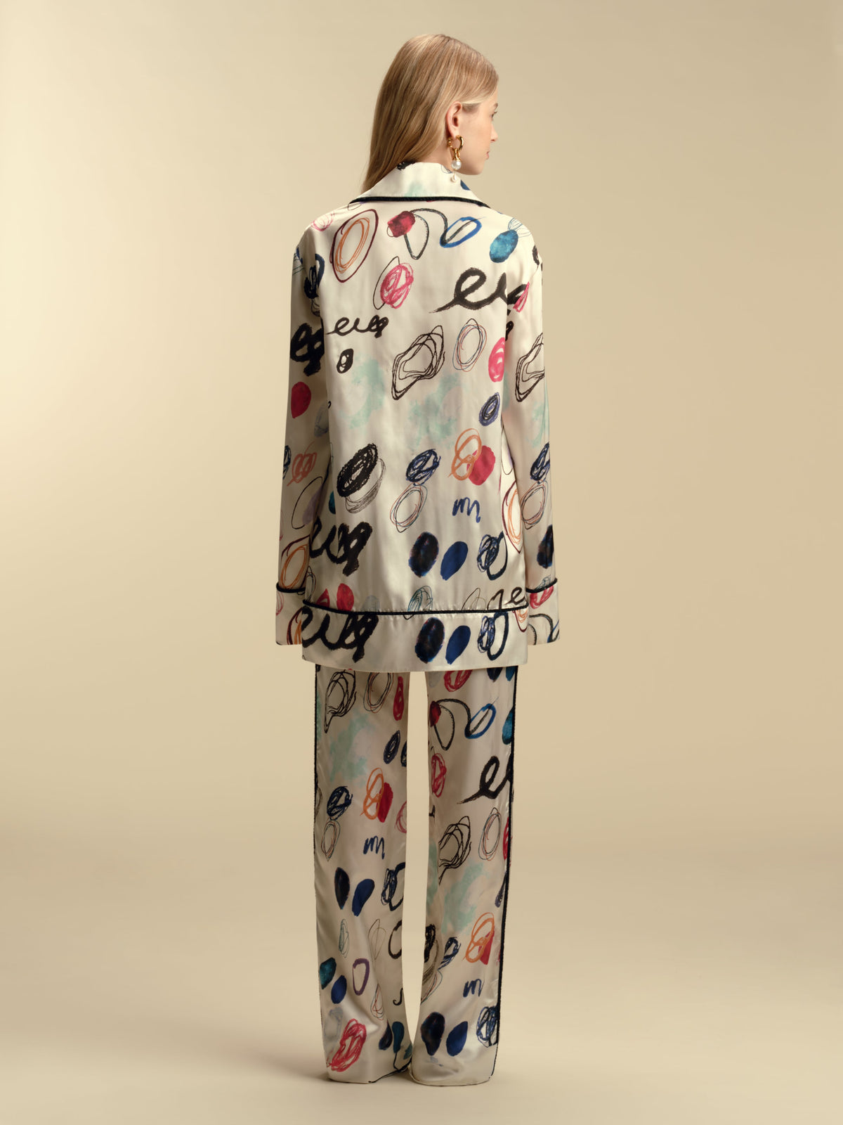 Drawstring Pajama Pant in Dot Print