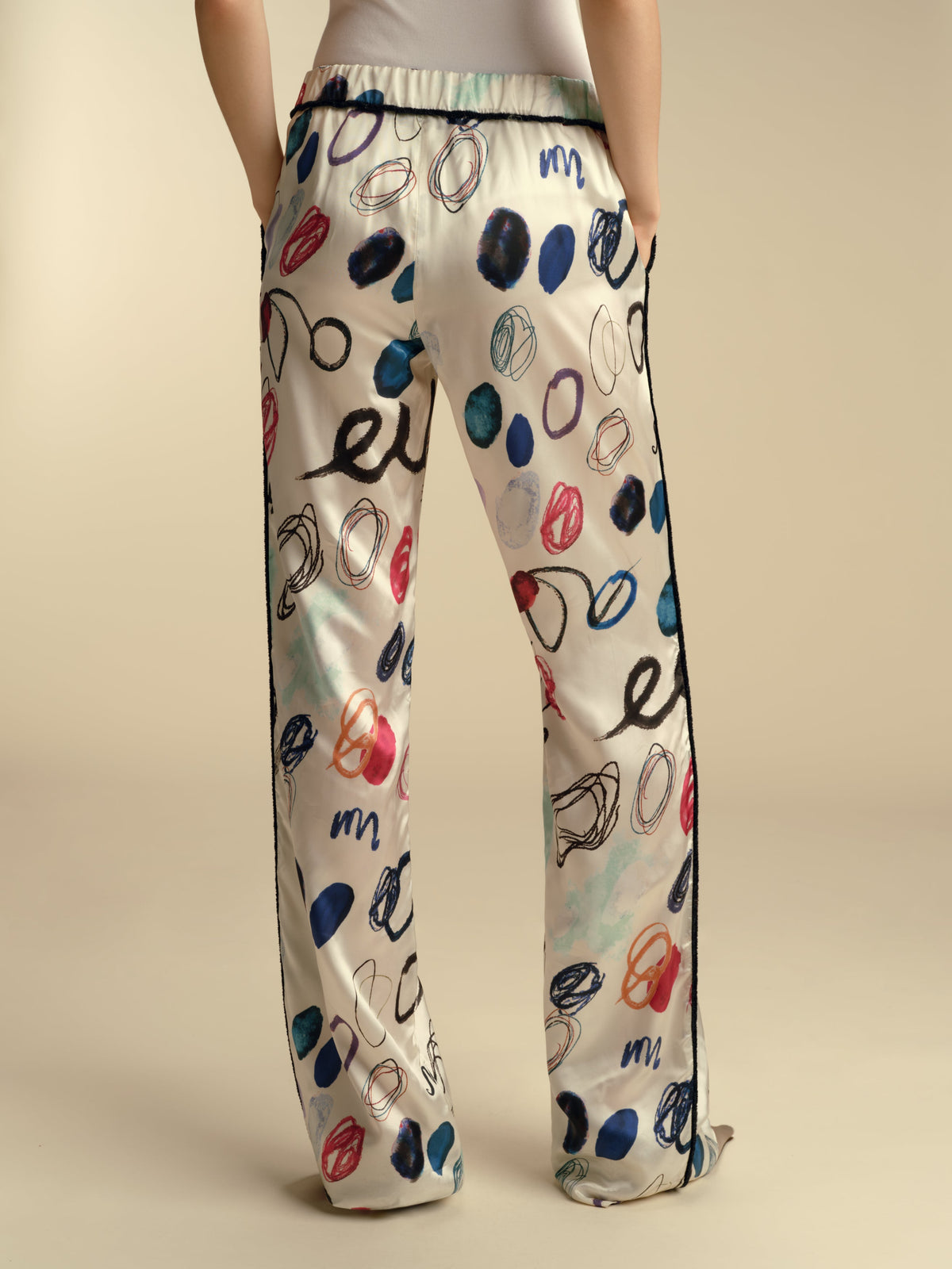 Drawstring Pajama Pant in Dot Print