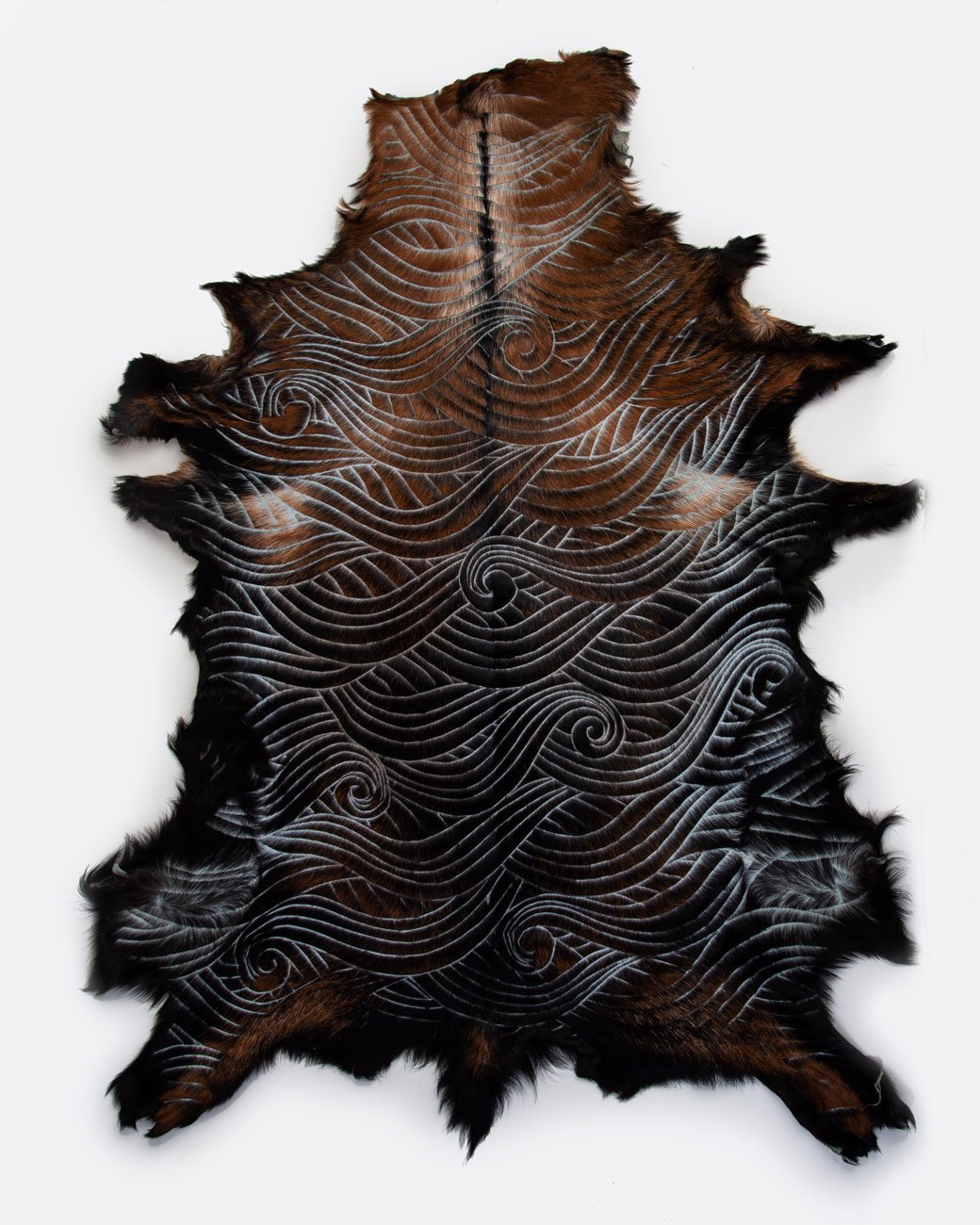 Carved Wave Calf Skin