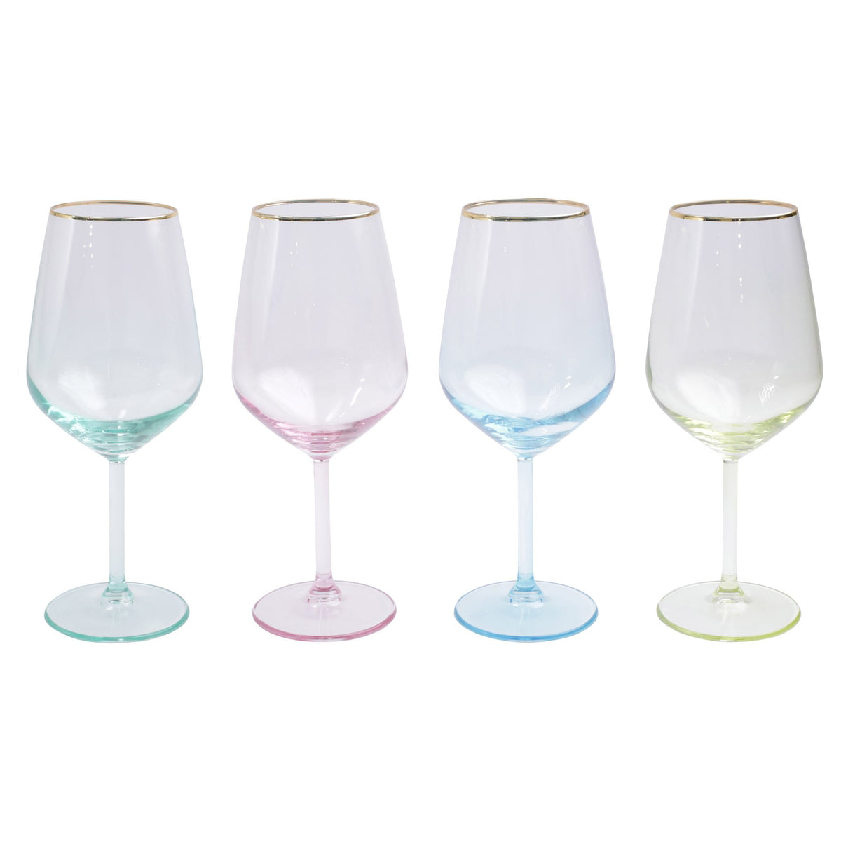 Rainbow Wine Glasses, Set of 4