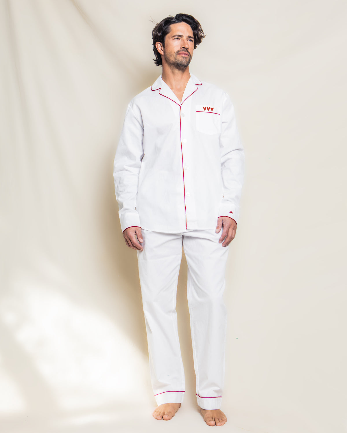 Men’s Valentine's Collection Pajamas with Heart Embroidery