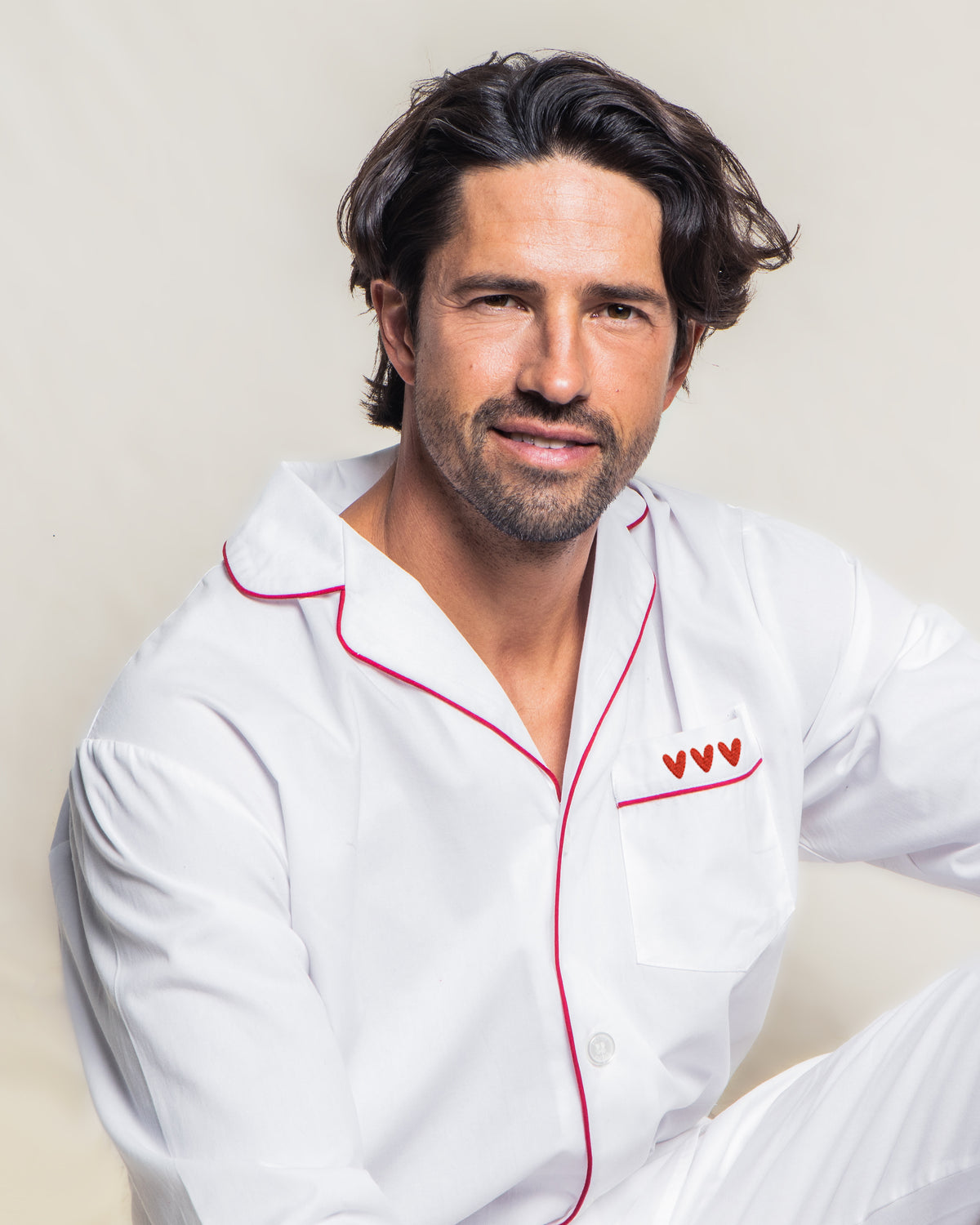 Men’s Valentine's Collection Pajamas with Heart Embroidery