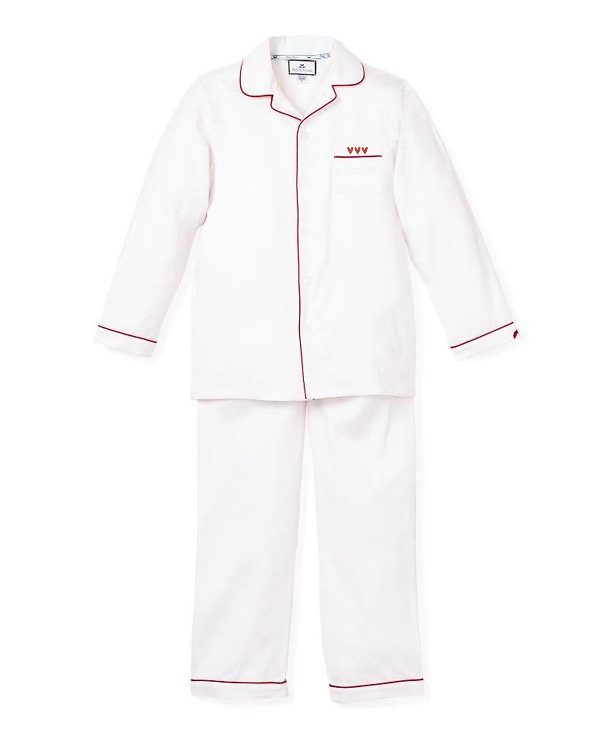 Valentine's Collection Pajamas with Heart Embroidery