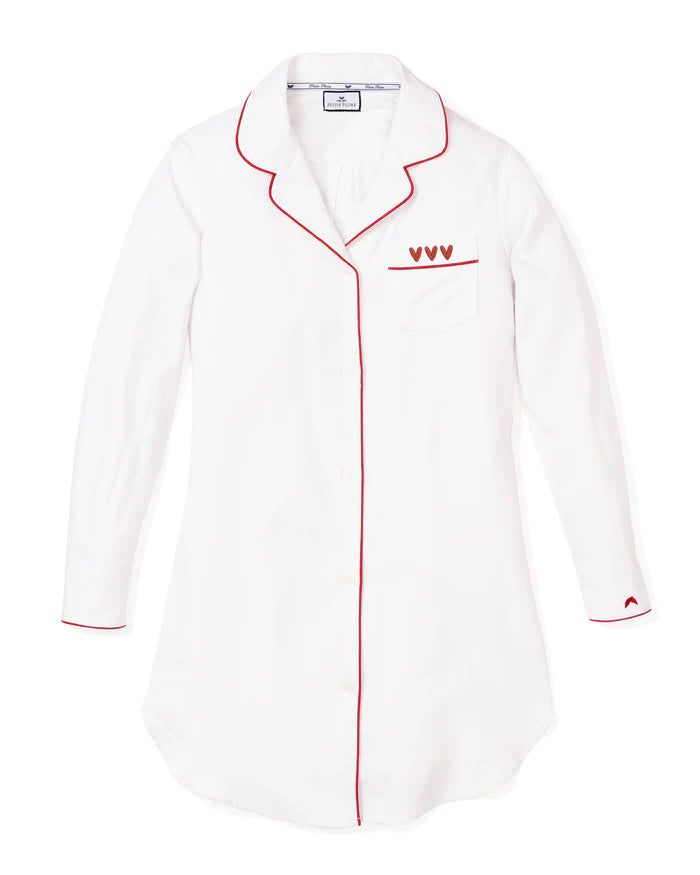 Women’s Valentine's Collection Nightshirt with Heart Embroidery