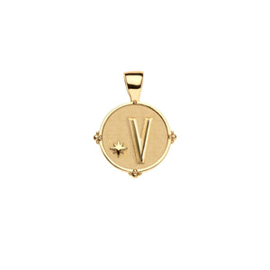 JW Letter Coin Pendant Necklace