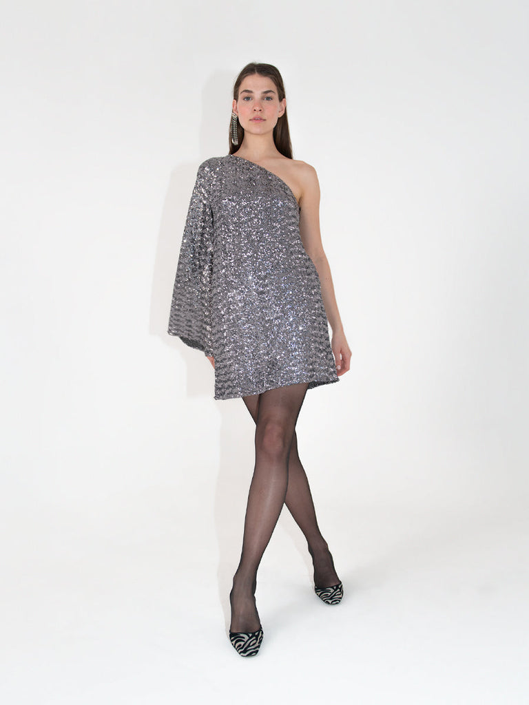 pewter cocktail dress