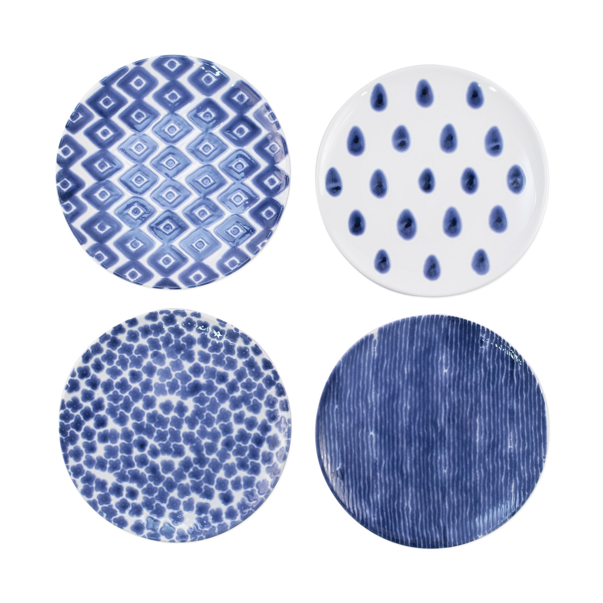 Santorini Assorted Salad Plates, Set of 4