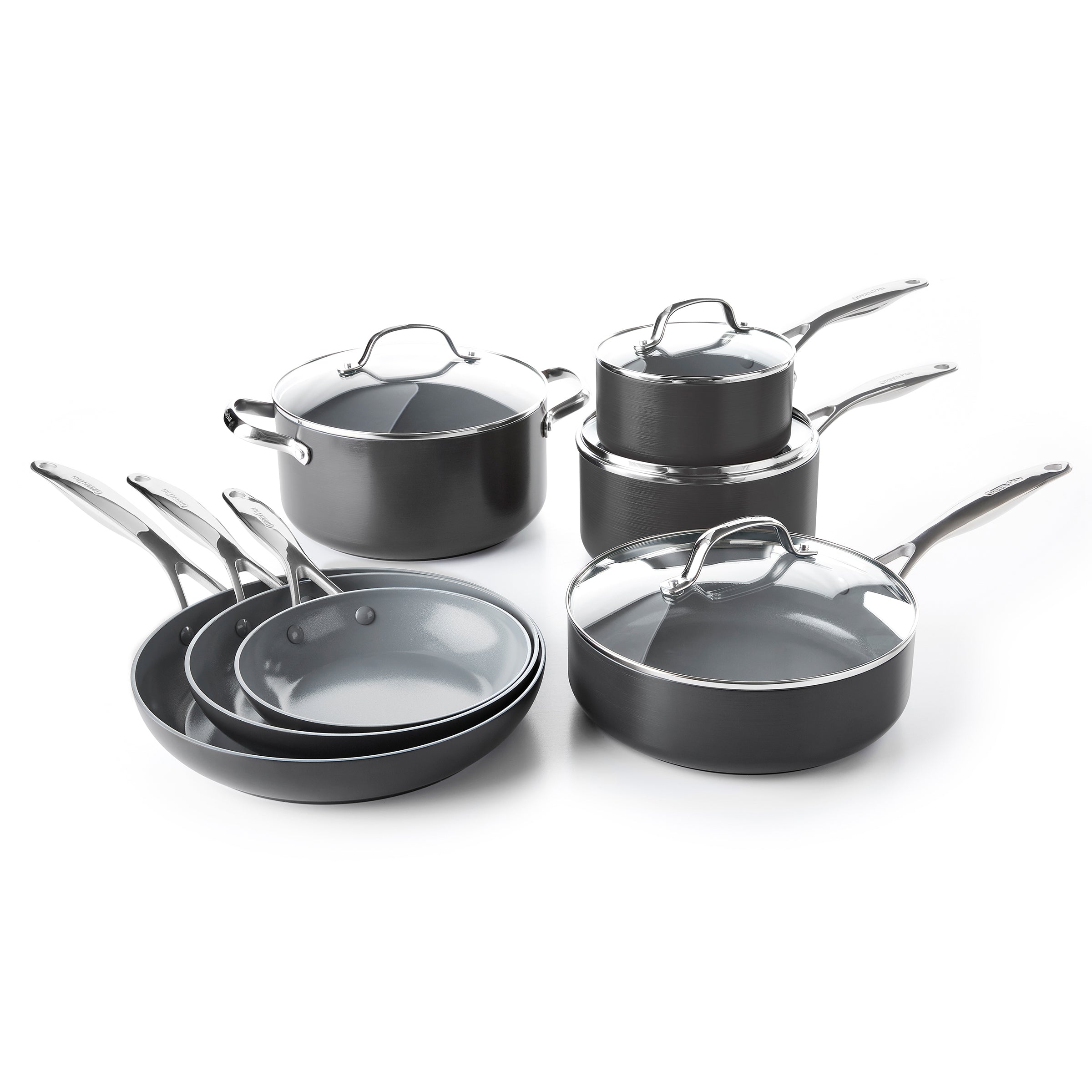 Valencia Collection Cookware 11-Piece Set in Black