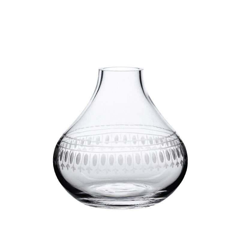 Small Crystal Vase with Ovals Design