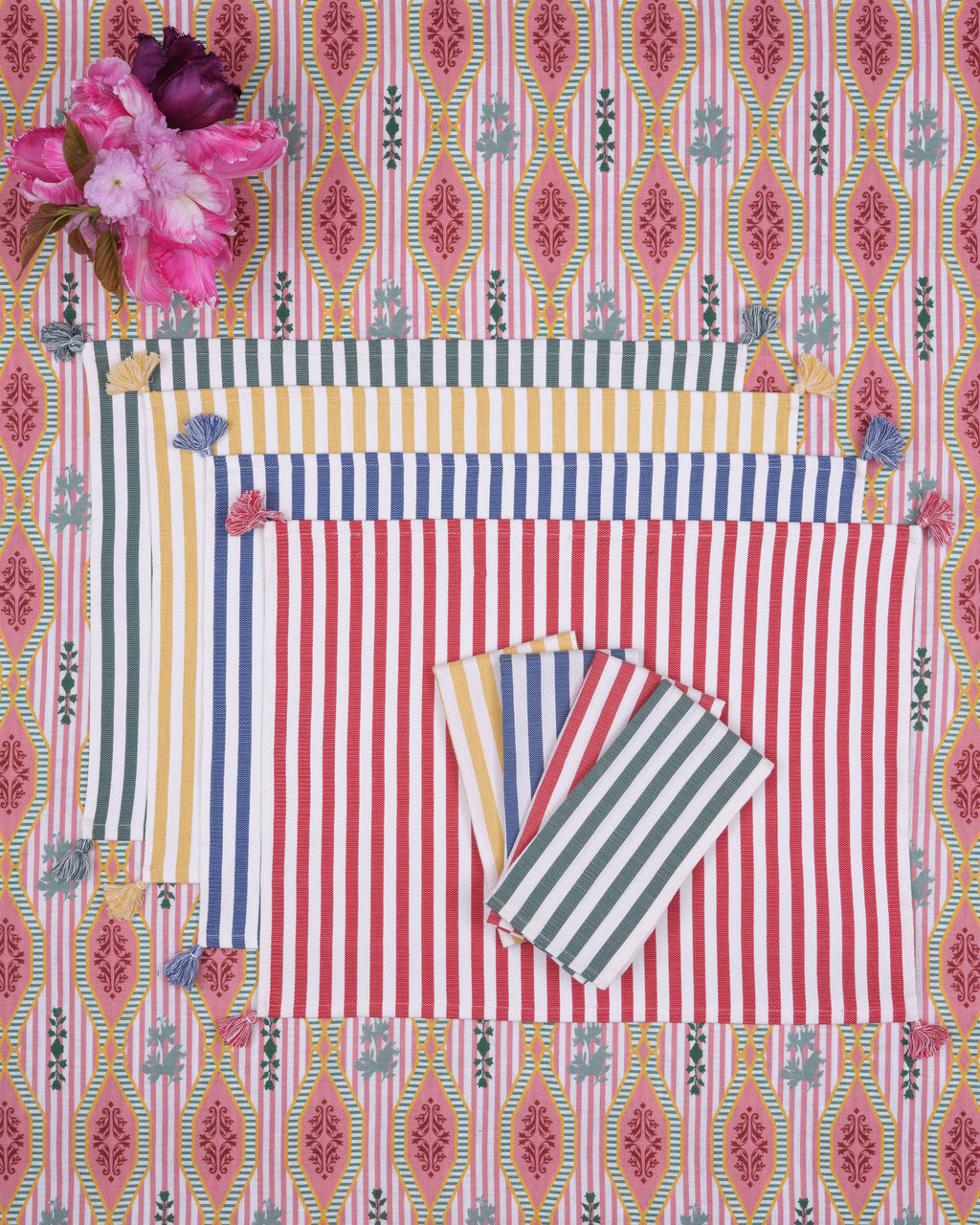 Vera Stripe Placemat in Blue