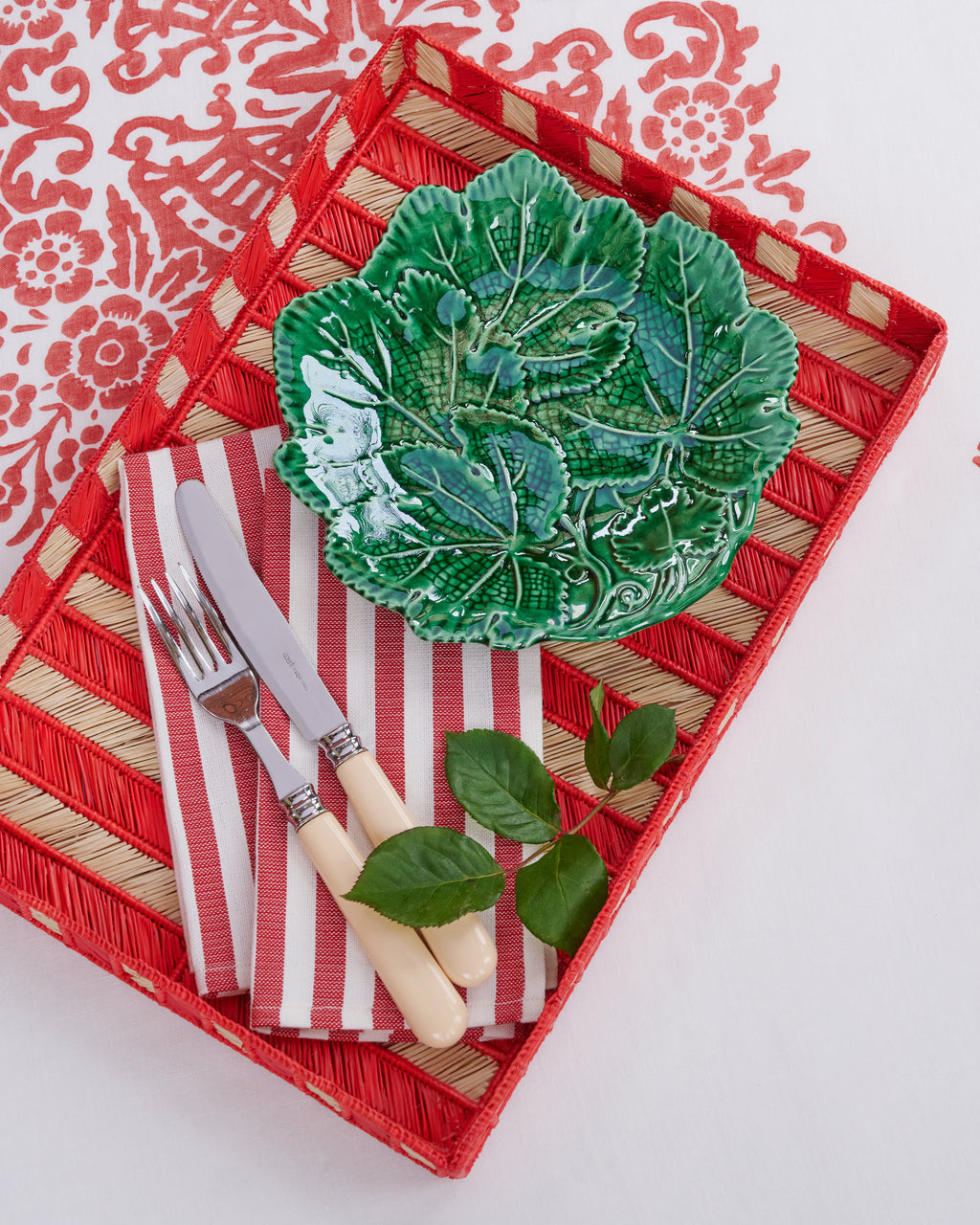 Vera Stripe Napkins in Red, Set of 2