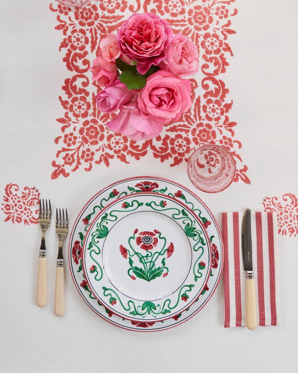 Vera Stripe Napkins in Red, Set of 2