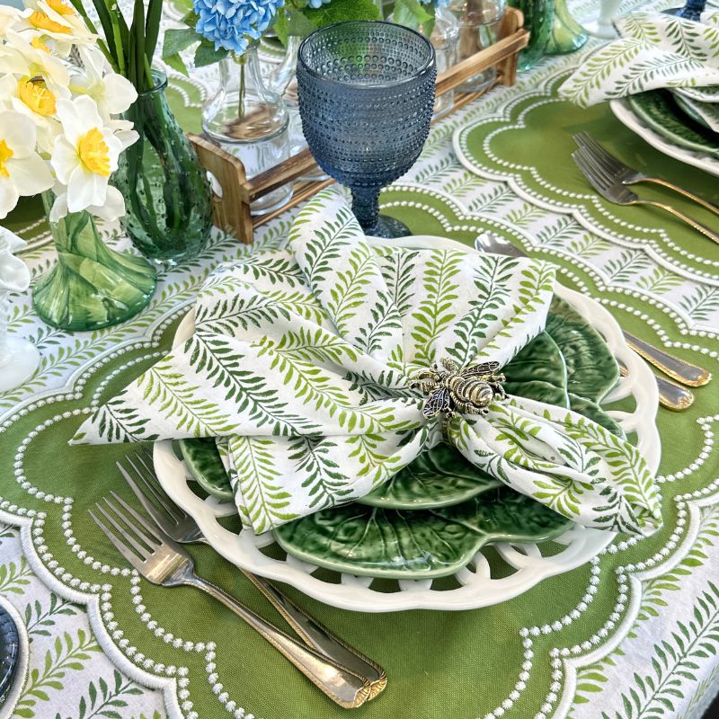 French Country Green Vines Tablecloth