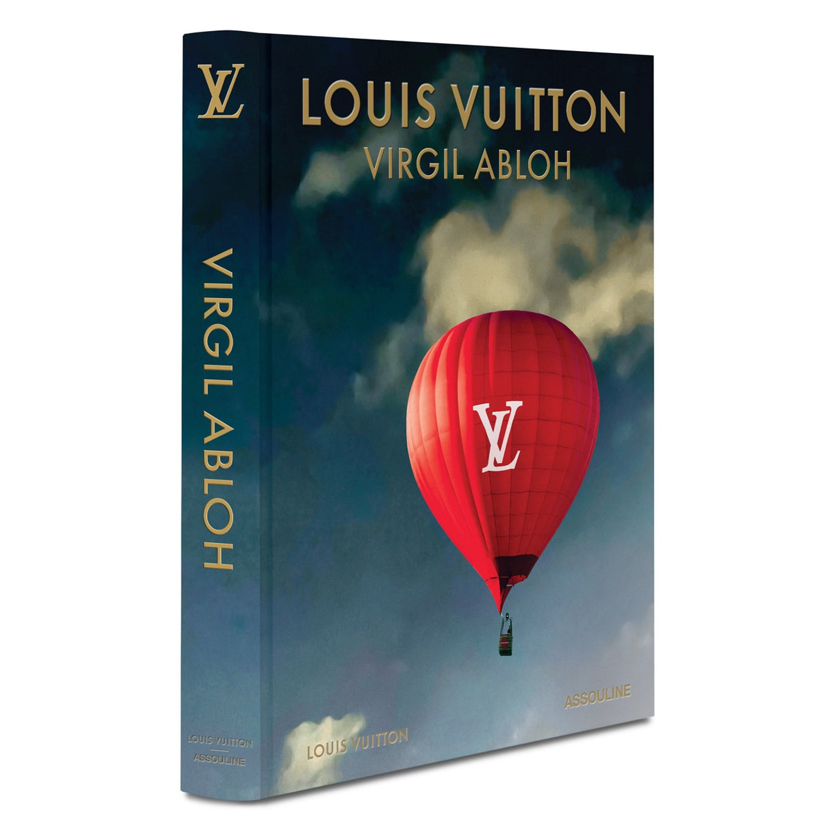 Front three-quarter view of Louis Vuitton Virgil Abloh Classic Balloon Cover book showcasing a red balloon against a blue sky