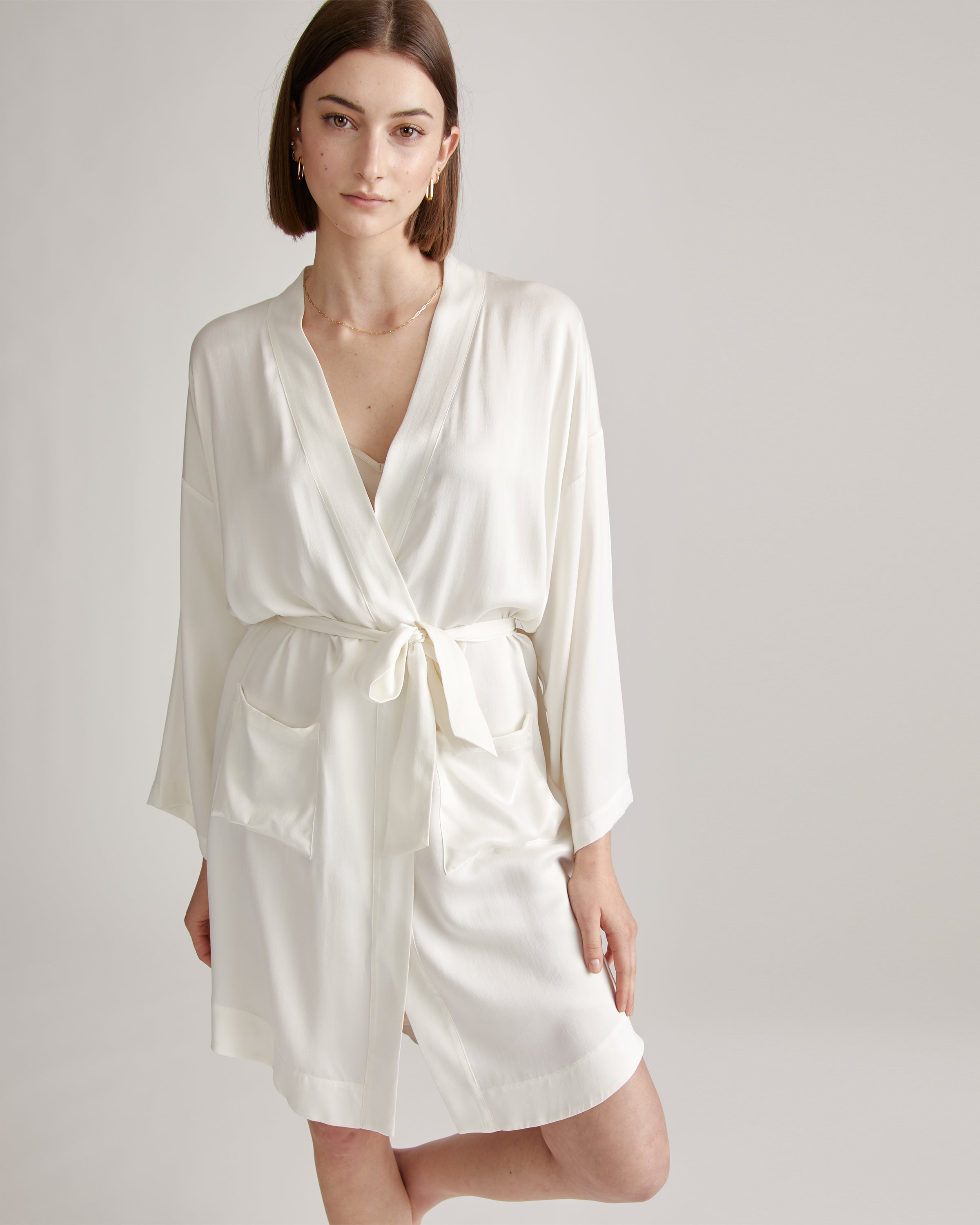 100% Washable Silk Robe, Medium