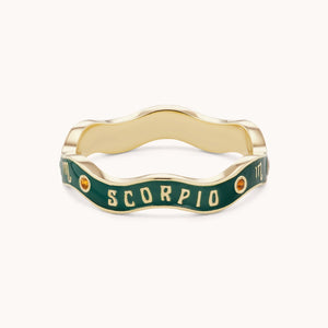 Scorpio Zodiac Enamel Wave Ring III - Marlo Laz